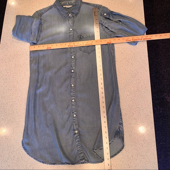 Denim Chambray Shirt Dress Tunic Kimono - Picture 13 of 13